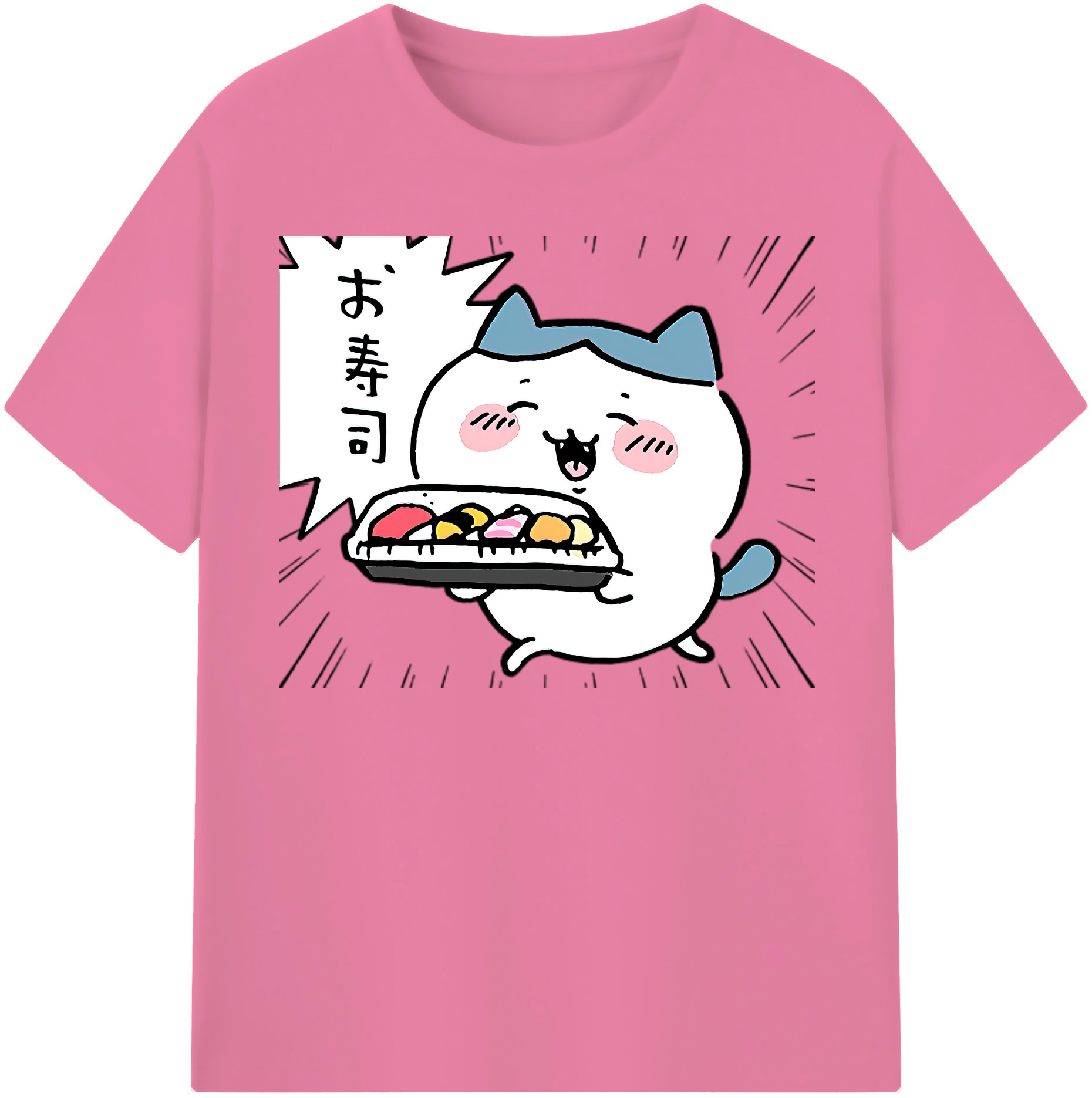 （画像用） ちいかわ ハチワレ Chii-kawa hachiware 綿100％半袖Tシャツ（フロントプリント）